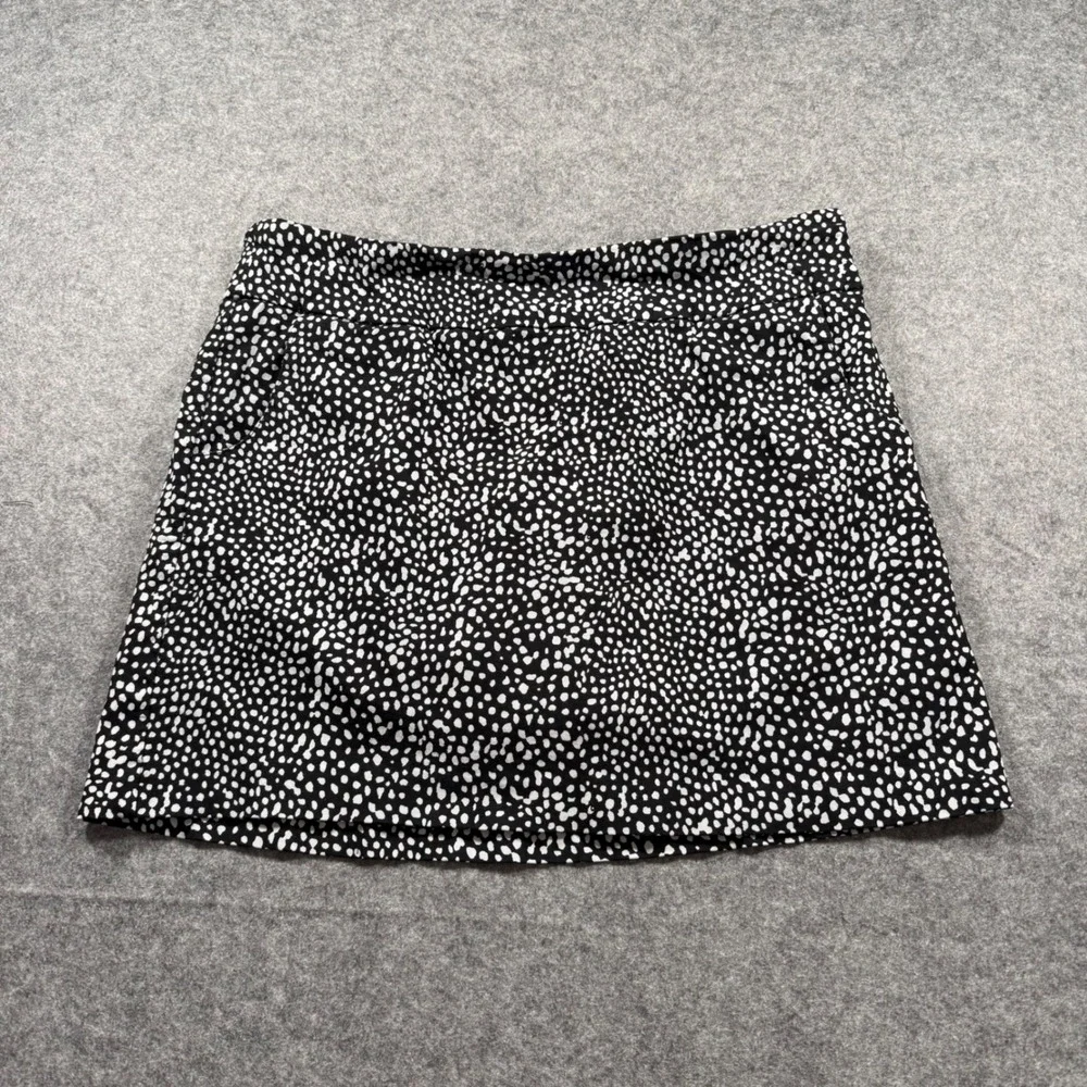 Hope & Harlow Skort Women 14P Black White Polka Dot Excellent Mini Active